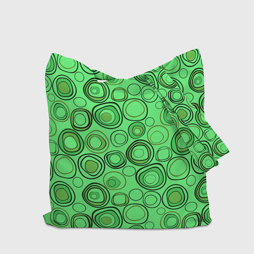 Сумка-шоппер Ярко-зеленый неоновый абстрактный узор / 3D-принт – фото 2