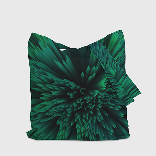 Сумка-шоппер Объёмные острые зелёные фигуры / 3D-принт – фото 2