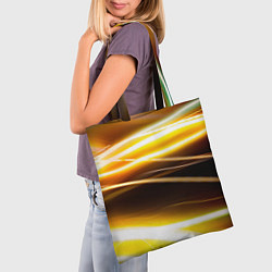 Сумка-шопер Желтые неоновые полосы, цвет: 3D-принт — фото 2