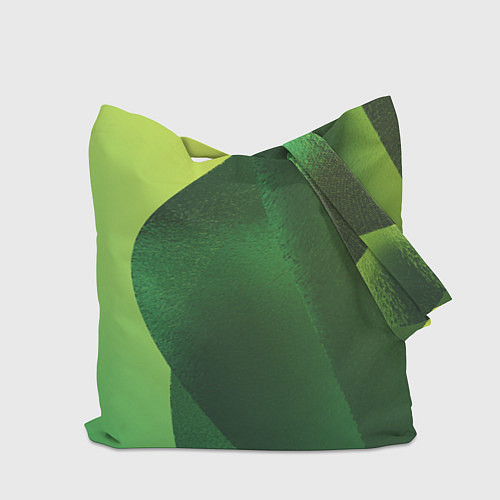 Сумка-шоппер Зелёные абстрактные волны / 3D-принт – фото 2