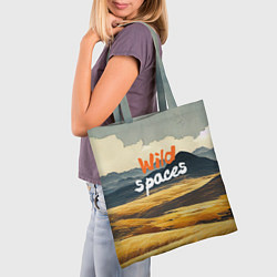 Сумка-шопер Wild spaces - акварельный пейзаж, цвет: 3D-принт — фото 2