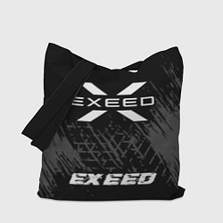 Сумка-шопер Exeed speed шины на темном: символ, надпись, цвет: 3D-принт