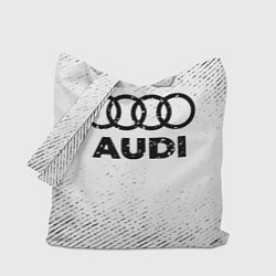 Сумка-шопер Audi с потертостями на светлом фоне, цвет: 3D-принт