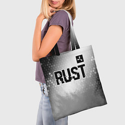 Сумка-шопер Rust glitch на светлом фоне: символ сверху, цвет: 3D-принт — фото 2