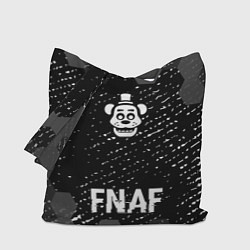 Сумка-шопер FNAF glitch на темном фоне: символ, надпись, цвет: 3D-принт