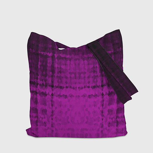 Сумка-шоппер Абстрактный мозаичный черно - пурпурный узор / 3D-принт – фото 2