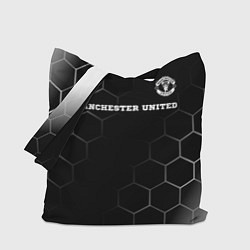 Сумка-шопер Manchester United sport на темном фоне: символ све, цвет: 3D-принт