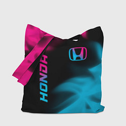 Сумка-шопер Honda - neon gradient: надпись, символ, цвет: 3D-принт