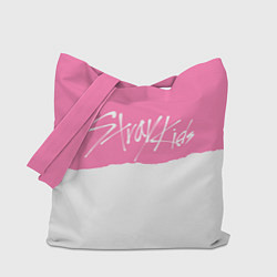 Сумка-шопер Stray Kids pink and white, цвет: 3D-принт