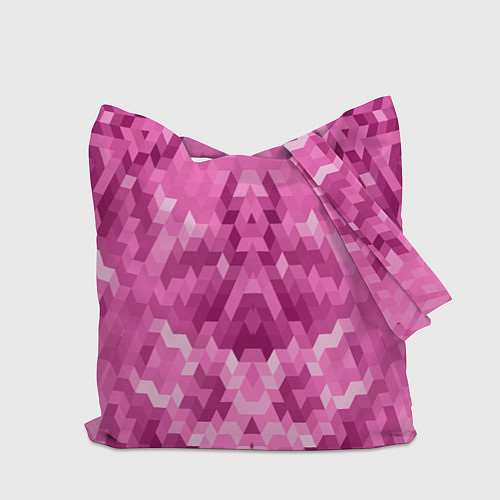 Сумка-шоппер Яркий малиново-розовый геометрический узор / 3D-принт – фото 2