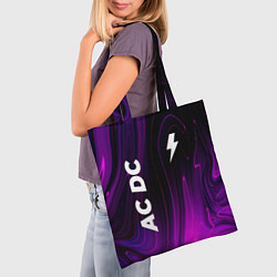 Сумка-шопер AC DC violet plasma, цвет: 3D-принт — фото 2
