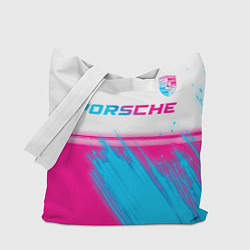 Сумка-шоппер Porsche neon gradient style: символ сверху