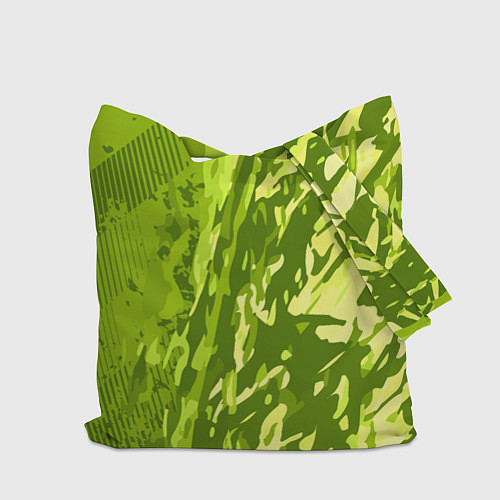 Сумка-шоппер Зеленый абстрактный камуфляж / 3D-принт – фото 2