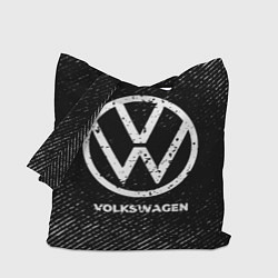 Сумка-шопер Volkswagen с потертостями на темном фоне, цвет: 3D-принт