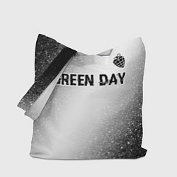 Сумка-шоппер Green Day glitch на светлом фоне: символ сверху