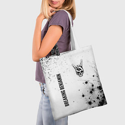 Сумка-шопер Breaking Benjamin и рок символ на светлом фоне, цвет: 3D-принт — фото 2