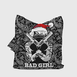 Сумка-шопер Bad girl with guns in a bandana, цвет: 3D-принт