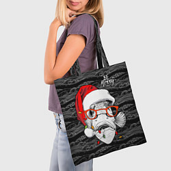 Сумка-шопер Be merry, fish, Santa Claus, цвет: 3D-принт — фото 2