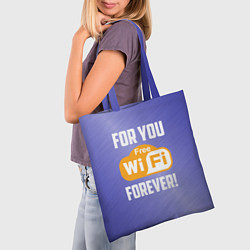 Сумка-шопер Бесплатный Wi-Fi навсегда, цвет: 3D-принт — фото 2
