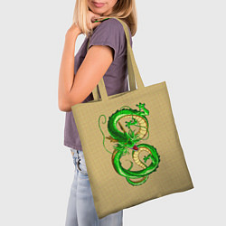 Сумка-шопер Зелёный дракон в форме цифры 8, цвет: 3D-принт — фото 2