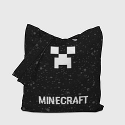 Сумка-шопер Minecraft glitch на темном фоне: символ, надпись, цвет: 3D-принт