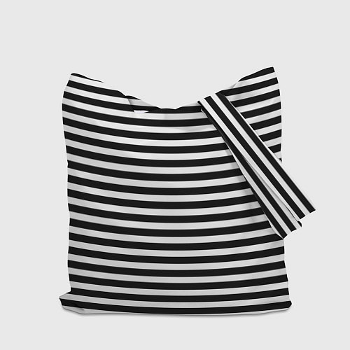 Сумка-шоппер Черно-белые полосы и контур руки / 3D-принт – фото 2