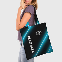 Сумка-шопер Toyota неоновые лампы, цвет: 3D-принт — фото 2