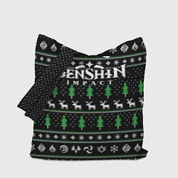 Сумка-шопер Новогодний свитер - Genshin impact, цвет: 3D-принт
