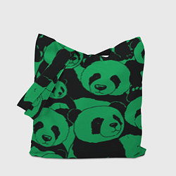 Сумка-шопер Panda green pattern, цвет: 3D-принт