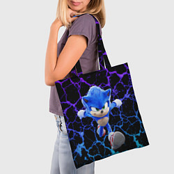 Сумка-шопер Sonic неоновый мрамор, цвет: 3D-принт — фото 2