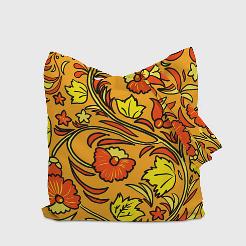 Сумка-шоппер Хохлома золотой фон / 3D-принт – фото 2