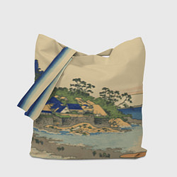 Сумка-шоппер Японская гравюра с деревней