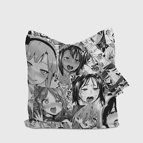 Сумка-шоппер Ахегао паттерн / 3D-принт – фото 2