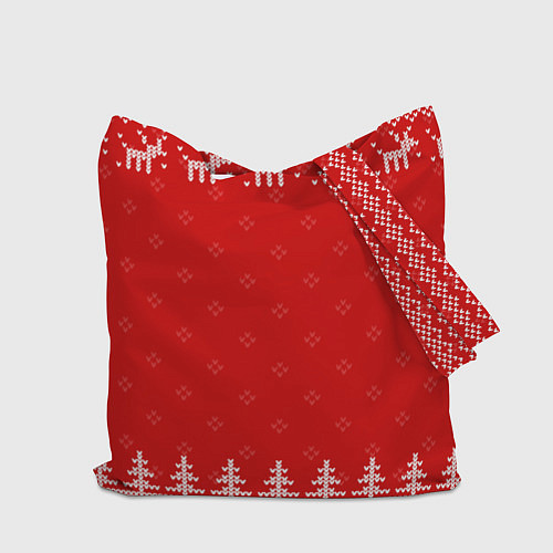 Сумка-шоппер Новогодний дизайнер: свитер с оленями / 3D-принт – фото 2