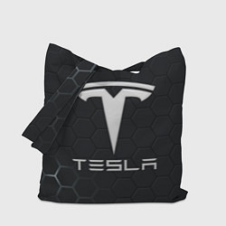 Сумка-шоппер Tesla логотип - матовое стекло