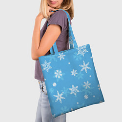 Сумка-шопер Голубой снегопад, цвет: 3D-принт — фото 2