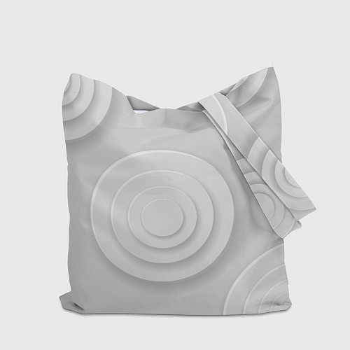 Сумка-шоппер Серый фон и абстрактные белые объёмные окружности / 3D-принт – фото 2
