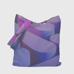 Сумка-шопер Абстрактные фиолетовые прямоугольники со скругленн, цвет: 3D-принт