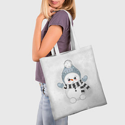 Сумка-шопер Милый снеговик и снежинки, цвет: 3D-принт — фото 2