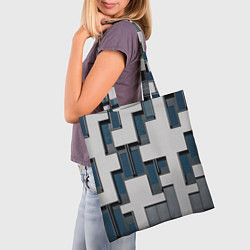 Сумка-шопер Абстрактный лабиринт из окон и стен, цвет: 3D-принт — фото 2