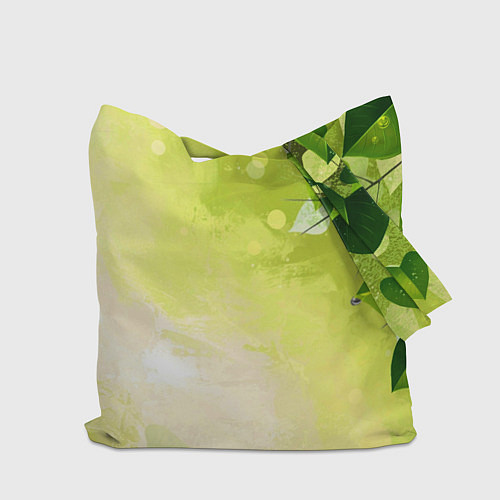 Сумка-шоппер Панда на фоне листьев / 3D-принт – фото 2