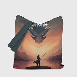 Сумка-шопер Genshin Impact, Dragon, цвет: 3D-принт