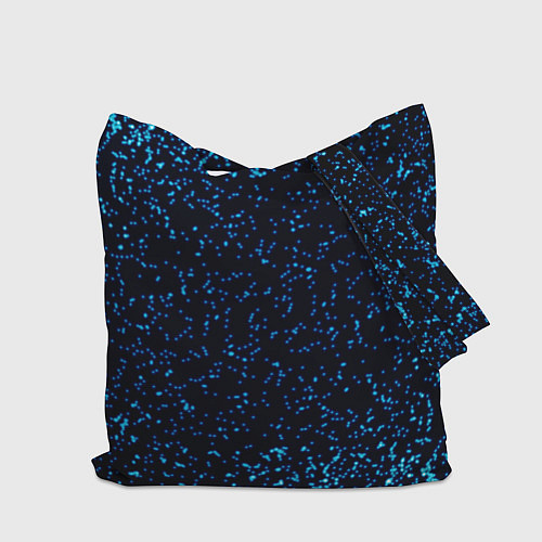 Сумка-шоппер Неоновый синий блеск на черном фоне / 3D-принт – фото 2