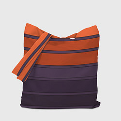 Сумка-шопер Полосатый фиолетово-оранжевый узор, цвет: 3D-принт