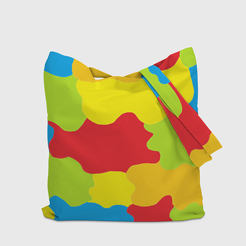 Сумка-шоппер Кляксы разноцветные - детский камуфляж / 3D-принт – фото 2