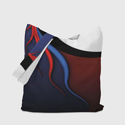 Сумка-шопер Синие, красные и белые разводы, цвет: 3D-принт