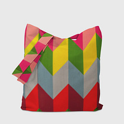 Сумка-шоппер Разноцветный ромбический абстрактный паттерн