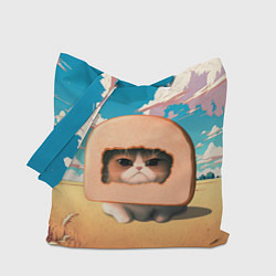 Сумка-шопер Мемный кот в хлебе, цвет: 3D-принт