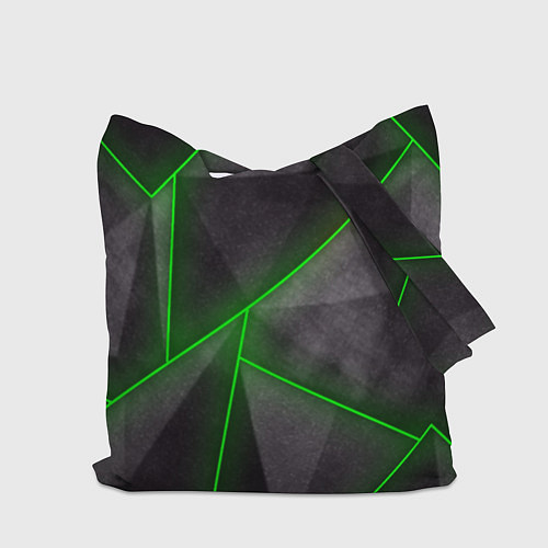 Сумка-шоппер Stripes Abstract green / 3D-принт – фото 2