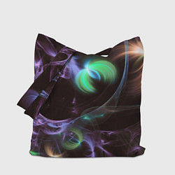 Сумка-шоппер Магические фиолетовые волны и цветные космические